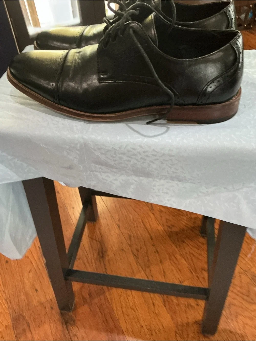 Aldo Black Leather Lace-Up Oxford Shoes